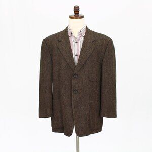 Bespoke 44R Brown HB 3-Button Sport Coat Blazer Jacket P383